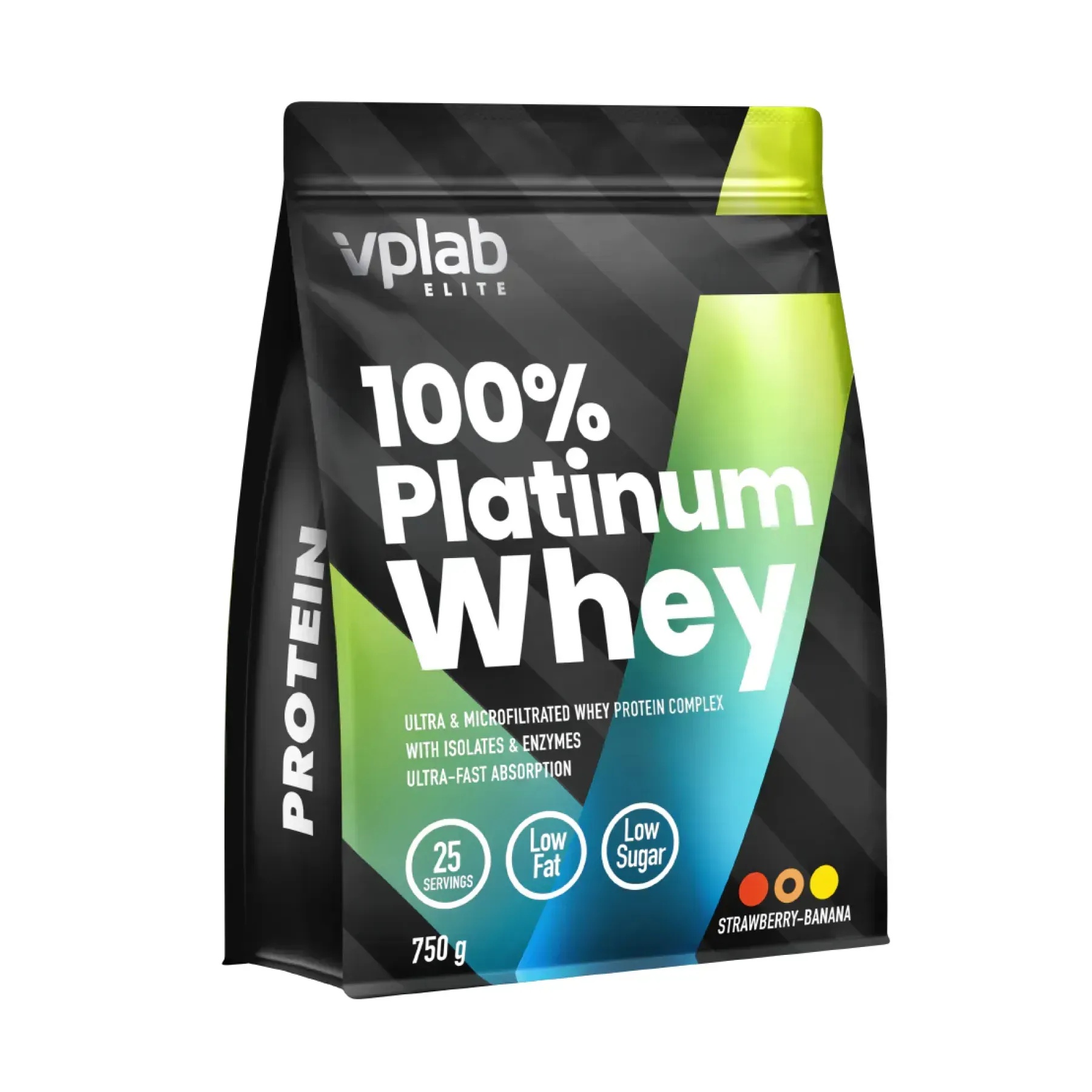 Протеїн VPLab 100% Platinum Whey - 750g Strawberry Banan (2023-10-4637) VPLab - купити в Україні