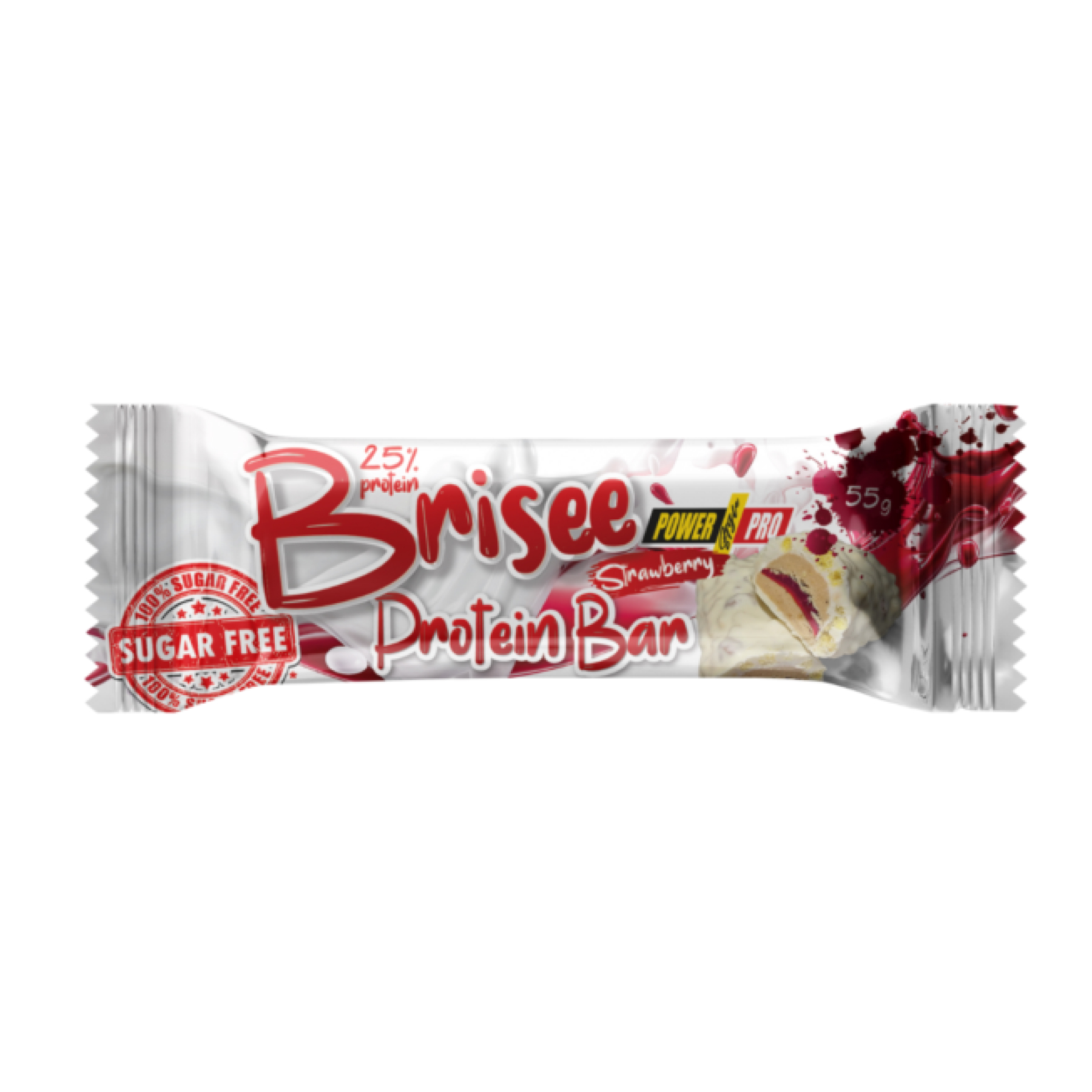 Протеїнові батончики Power Pro Brisee 25% - 20х55g Strawberry (2023-10-2195) Power Pro - купити в Україні