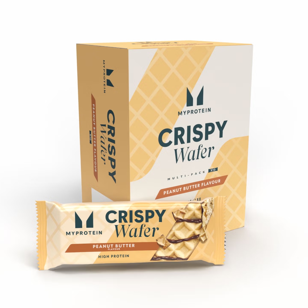 Протеїновий батончик Myprotein Crispy Wafer - 10x40g Peanut Butter (2023-10-7379)