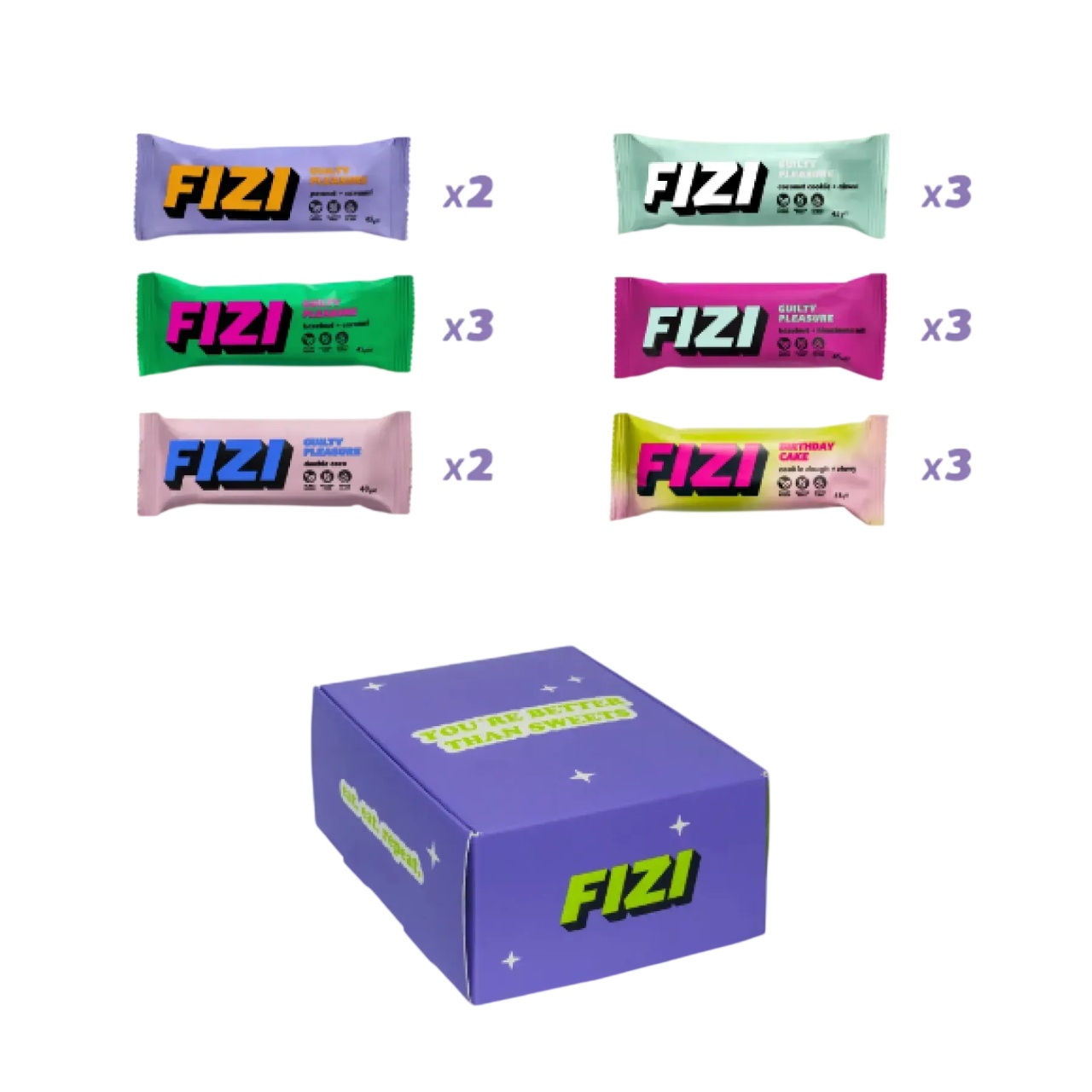 Протеїнові батончики FIZI Grand Pleasure Box - 16x45g (2022-10-1492)