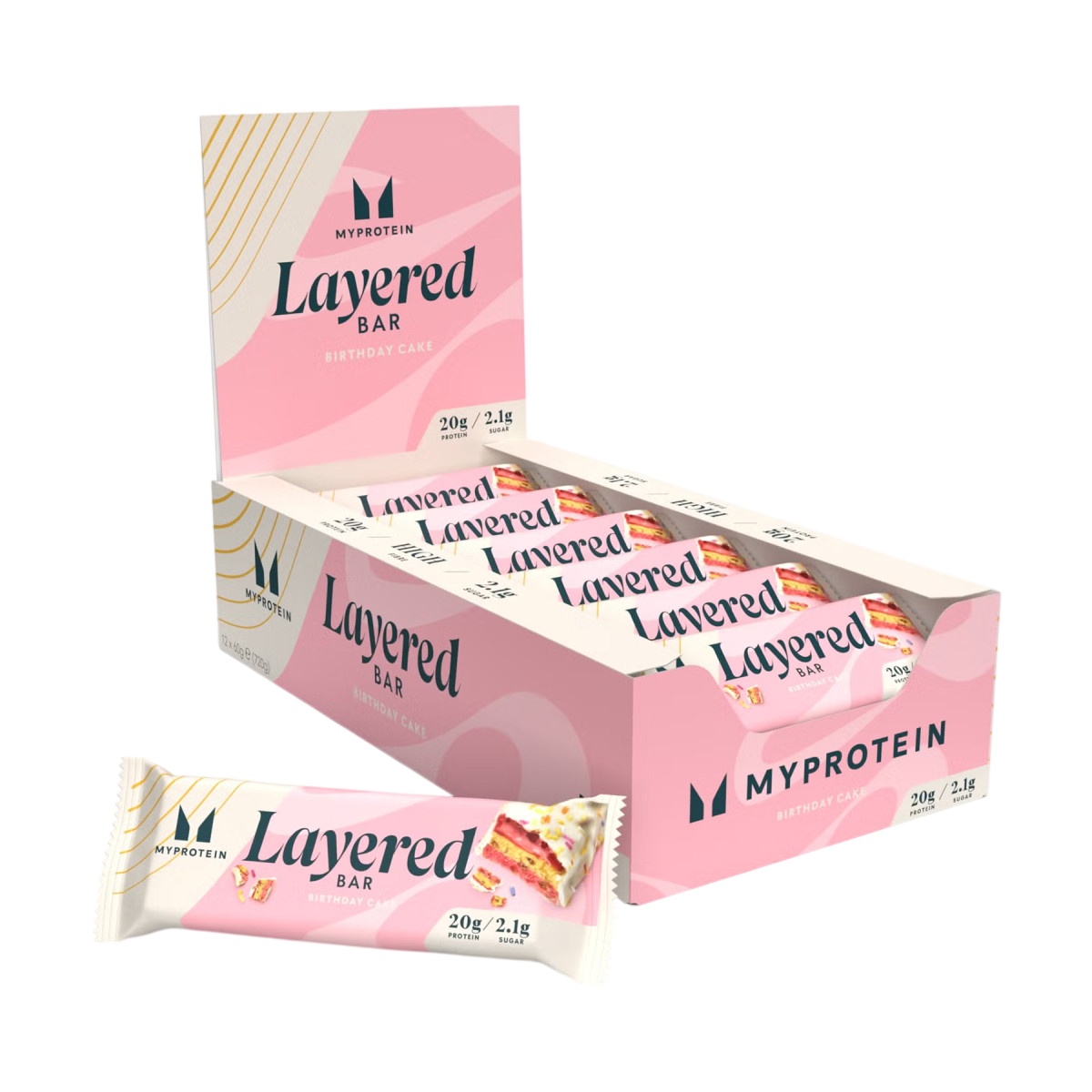 Протеїновий батончик Myprotein Layered Bar - 12x60g Vanilla Birthday Cake (2022-09-0885)