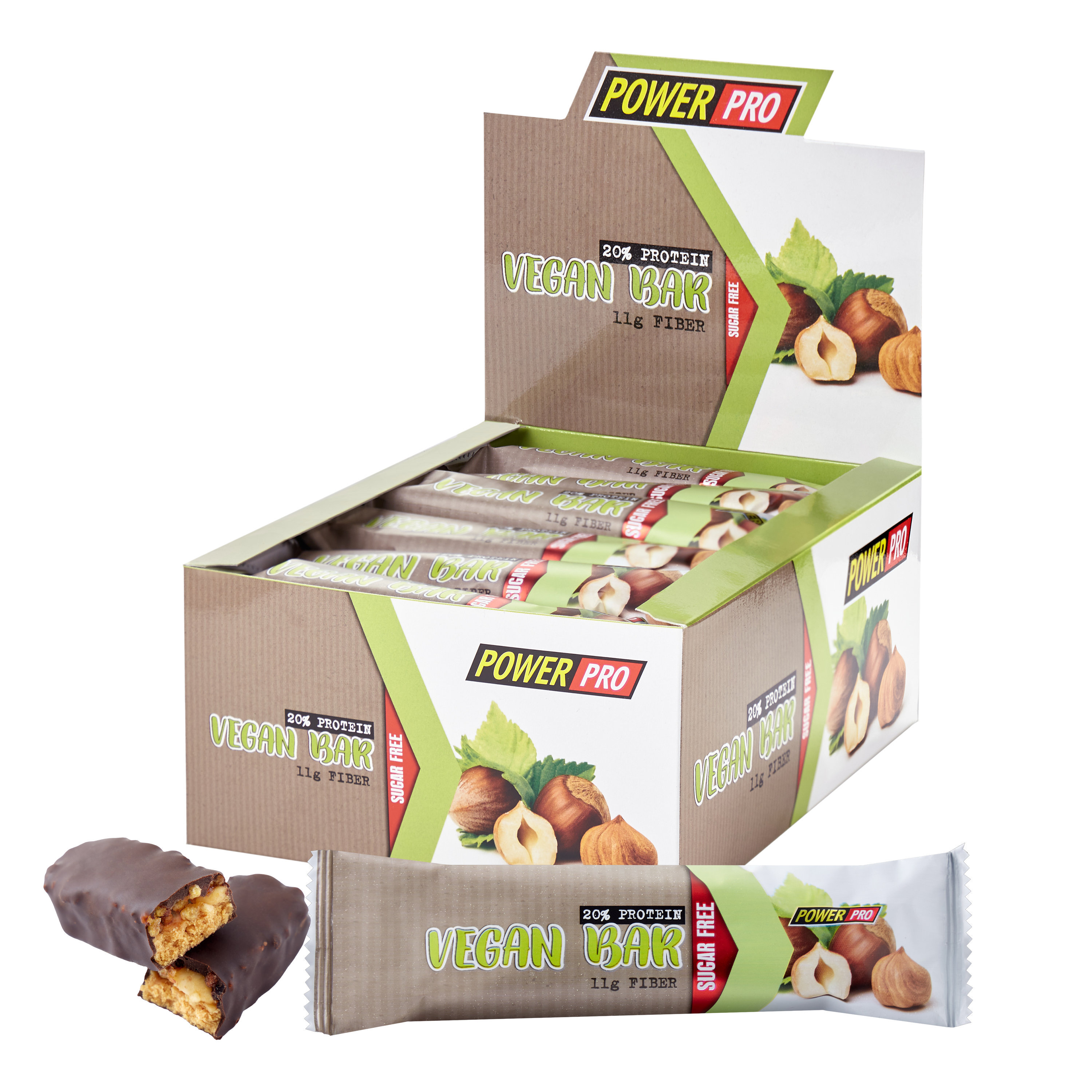 Протеїновий батончик Power Pro Vegan Bar 32% protein - 20x60g (100-11-5491236-20) Power Pro - купити в Україні