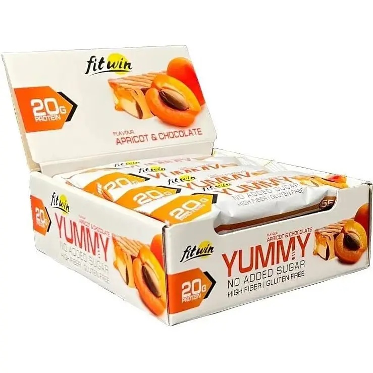 Протеїновий батончик FitWin YummY - 12x55g Apricot Chocolate (2023-10-6571) FitWin - купити в Україні