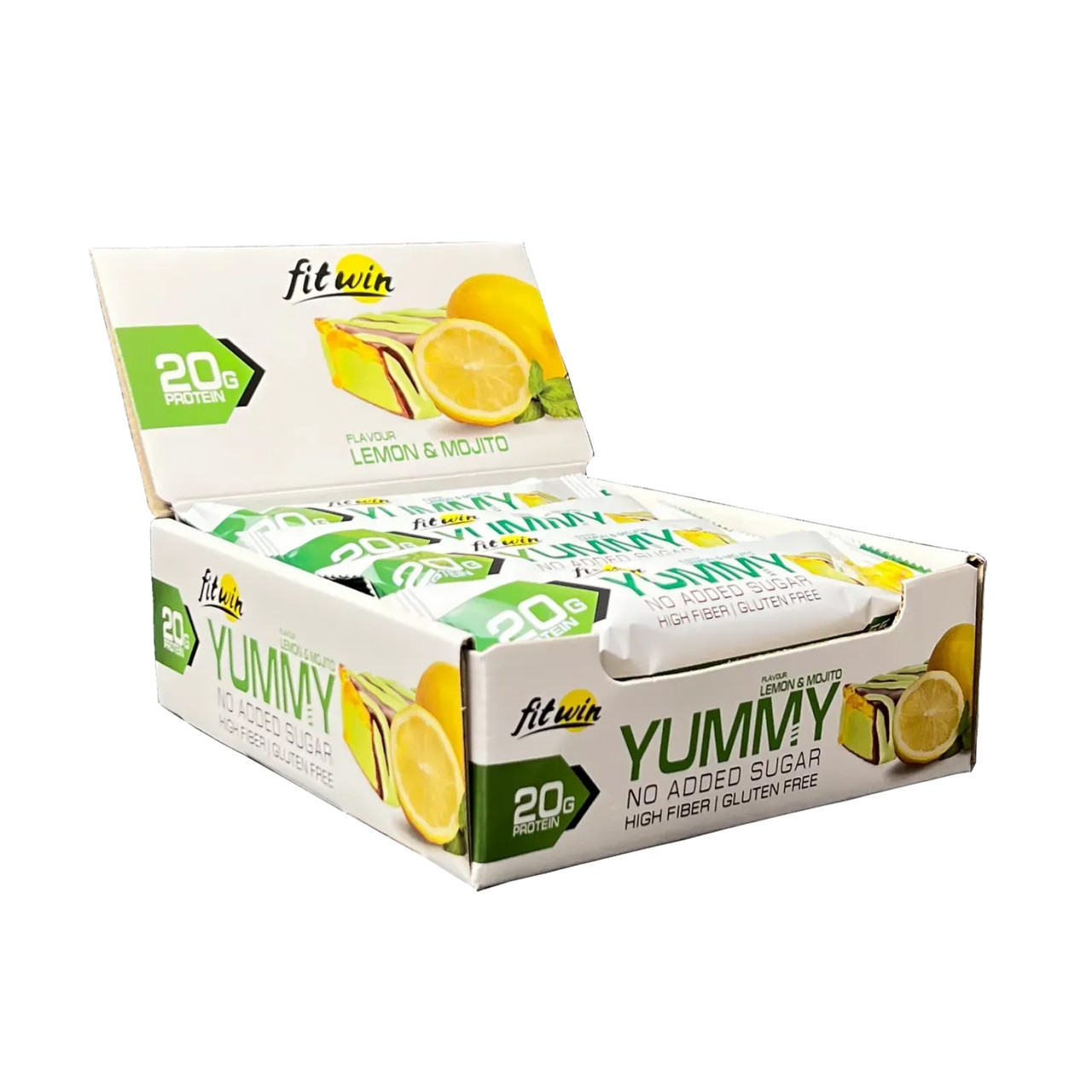 Протеїновий батончик FitWin Yummy - 12x55g Lemon and Mojito (2023-10-6573) FitWin - купити в Україні