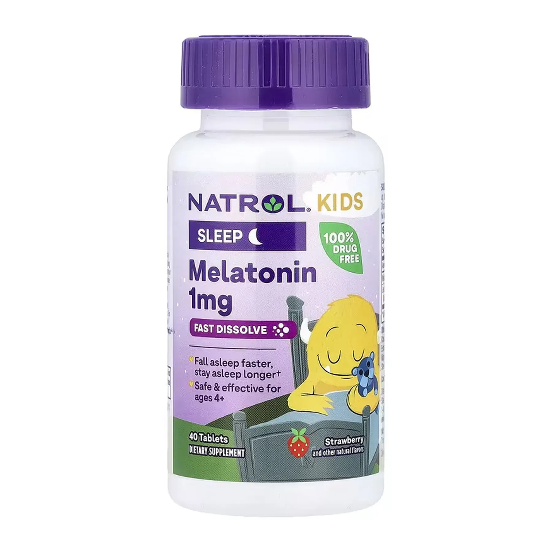 Natrol Kids Melatonin 1mg - 40 tabs (2023-10-6213) Natrol - купити в Україні