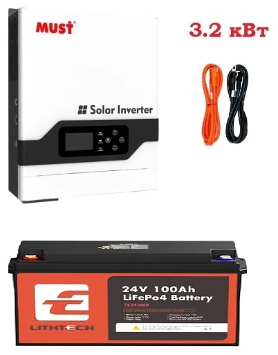 Сонячний інвертор MUST Рower PV18-3224VPM 3.2kW + АКБ LiFePO4 2.56kWh