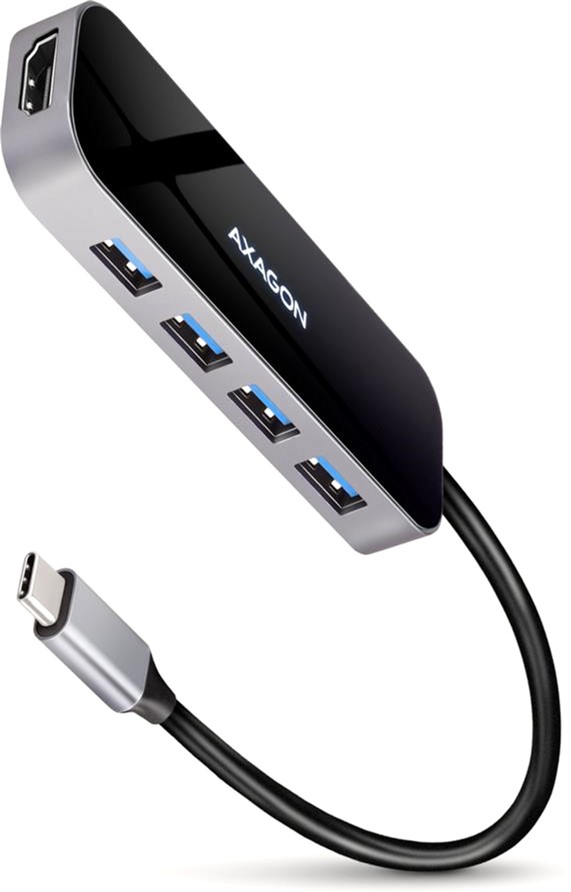 USB-хаб Axagon USB-C 6IN1 0.2 м (HMC-6H4A) Gray