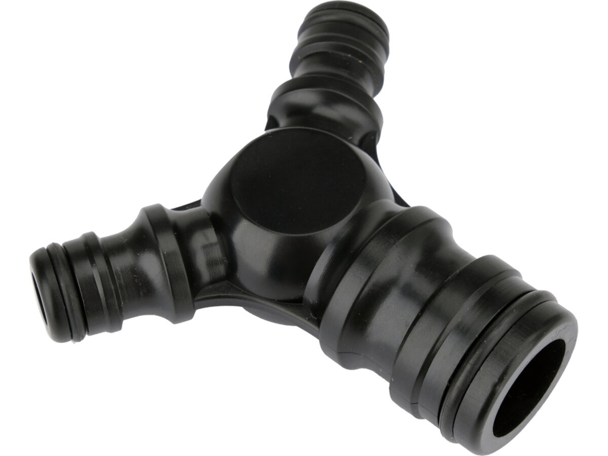 Зєднувач трійник високого потоку YATO з шланга O= 1 до 2-х з O= 1/2 з ABS пластика 12/96