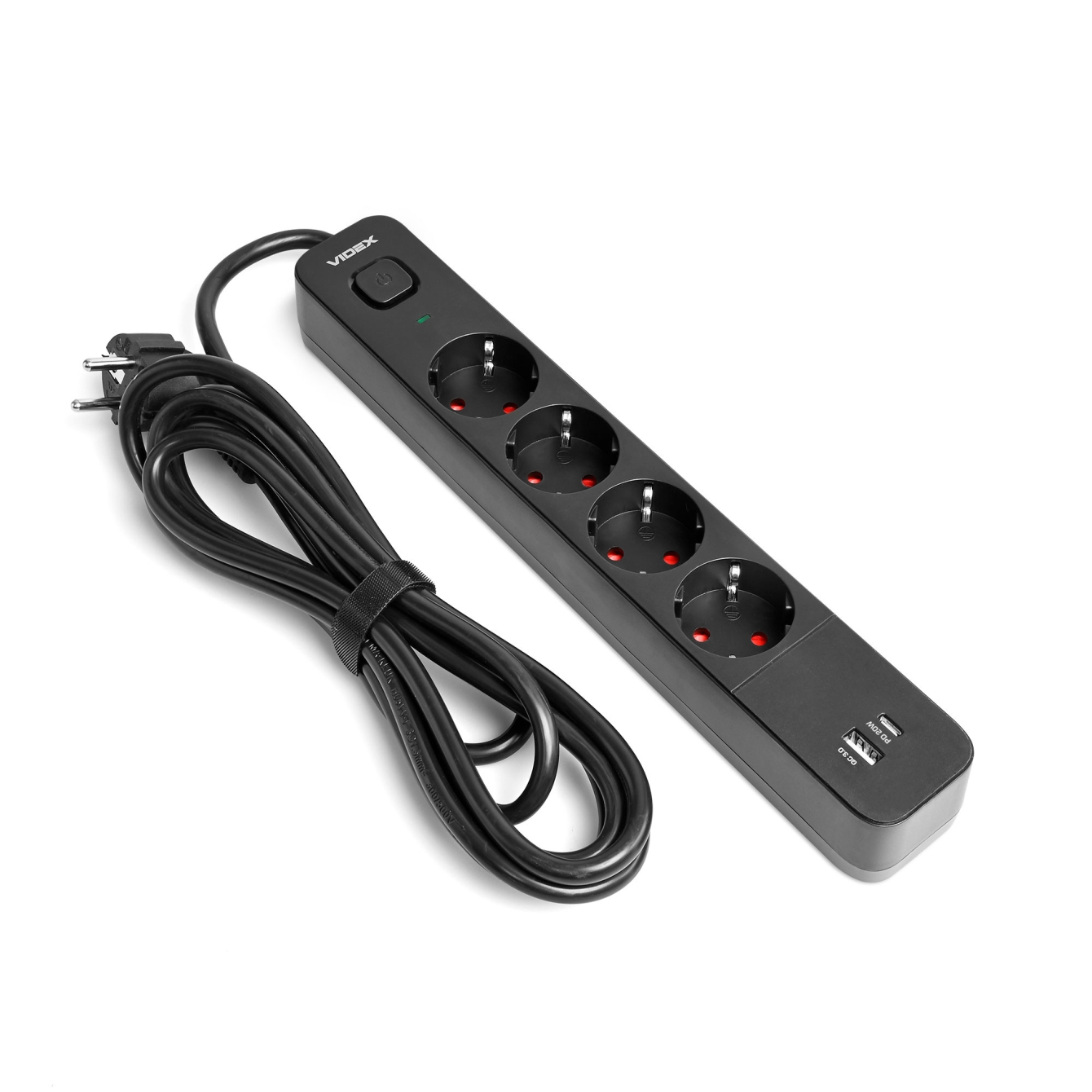 Мережевий фільтр Videx VF-PD43G1QC1PD-B Black