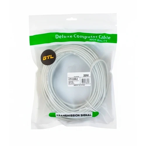 Патч-корд GTL 20 м, UTP, GTL, Cat.6, CCA, PVC Gray (GTL20U6GY)