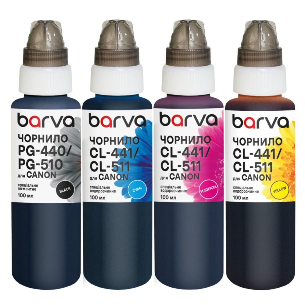 Комплект чорнил для принтера BARVA Canon PG-440/441/540/541 BK/C/M/Y 4x100 мл OneKey (CPG440-100-MP)