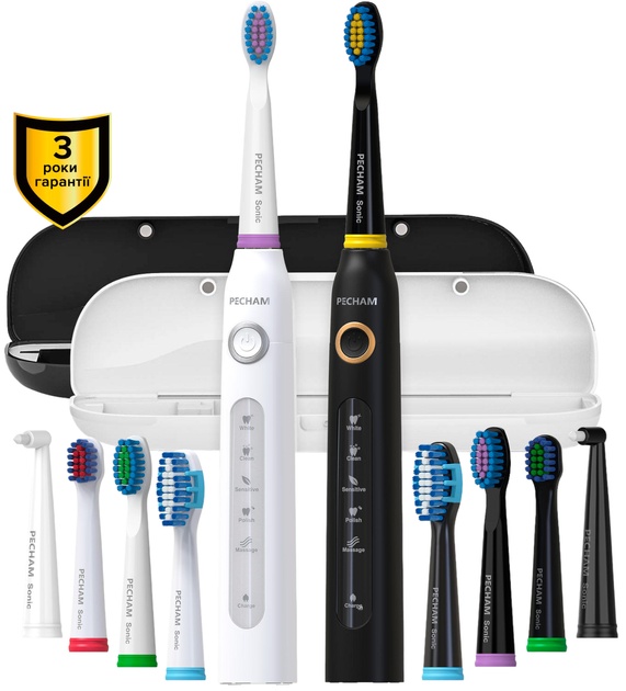 Електрична зубна щітка Pecham Travel Set PC-084 Black White (0290119010100)