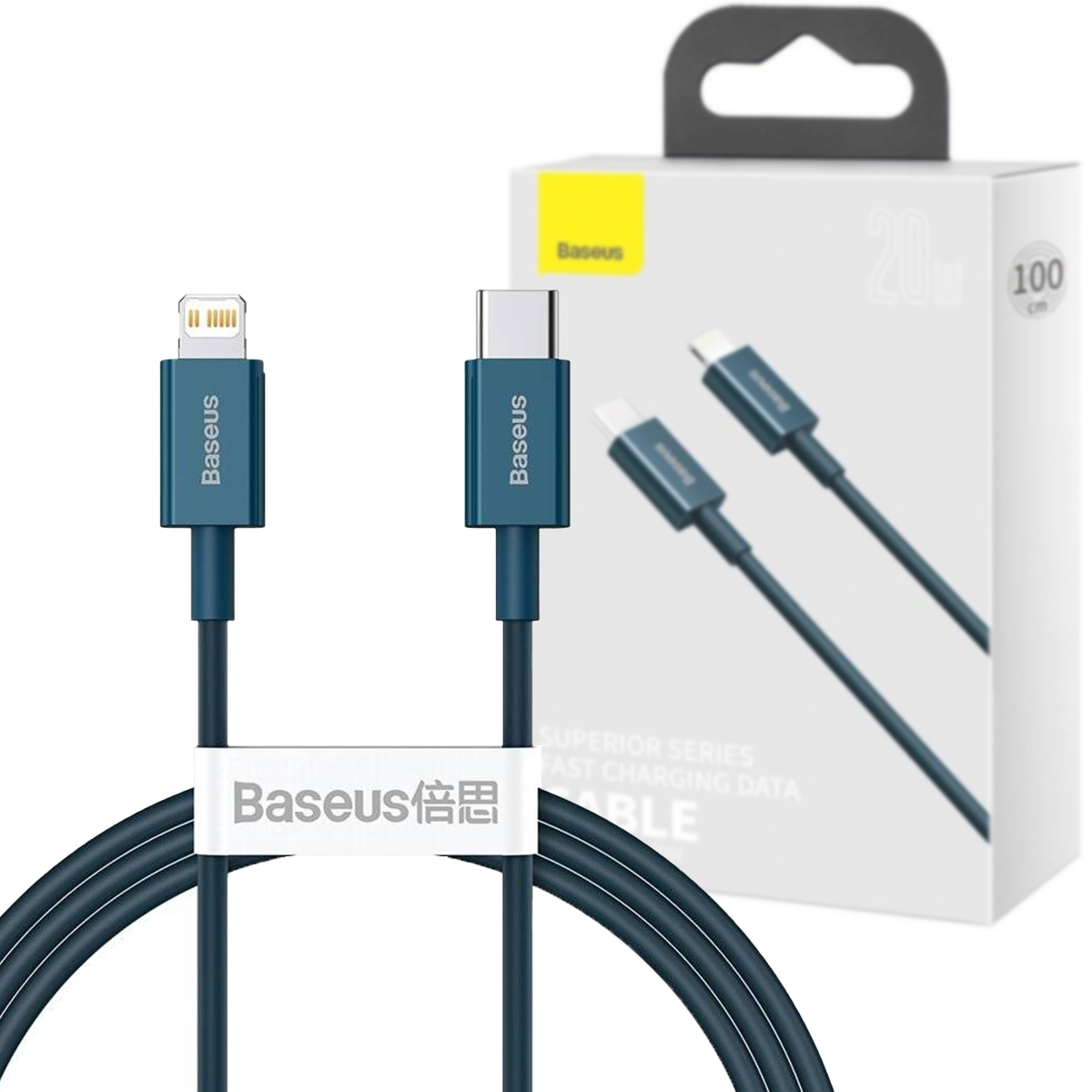 Дата-кабель Baseus Superior Series Fast Charging Data Cable Type-C (тато)  -  Lightning (тато), 2m Blue 20W (CATLYS-C03)