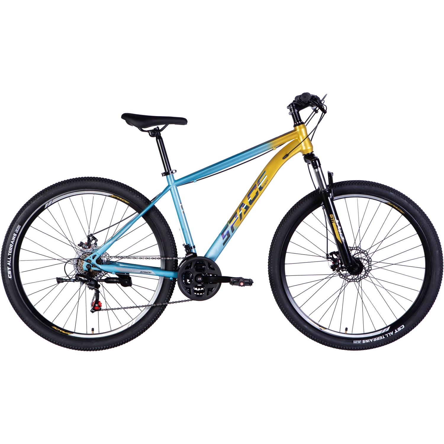 Велосипед SPACE ST 27.5 MARS DD FR рама-17 2026 Gold Black (OPS-SP-27.5-069)