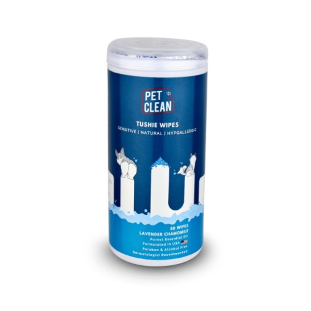 Серветки вологі Pet Clean PET TUSHIE WIPES гіпоалергенні для домашніх тварин з ароматом Алое Вера 50шт (CCPT50) Pet Clean - купити в Україні