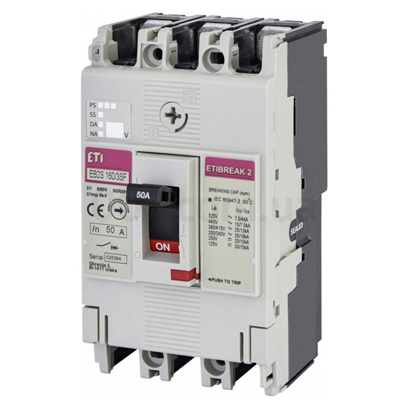 Автоматичний вимикач ETI EB2S 160/3SF 50A 3p (4671832)
