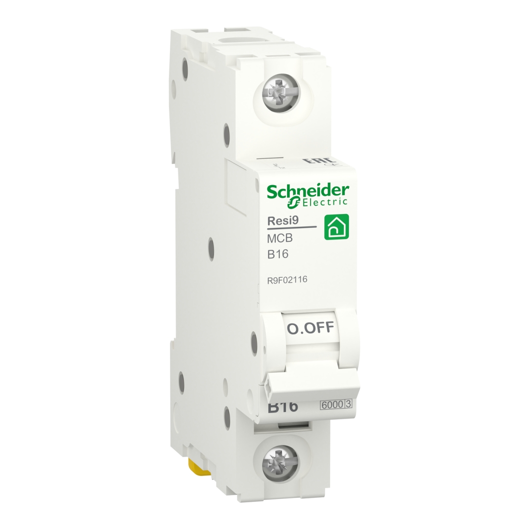 Автоматичний вимикач Schneider Electric RESI9 6kA 1P 16A В (R9F02116)