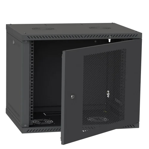 Шафа телекомунікаційна IPCOM 12U 600x450x620 двері перфорація (чорна)