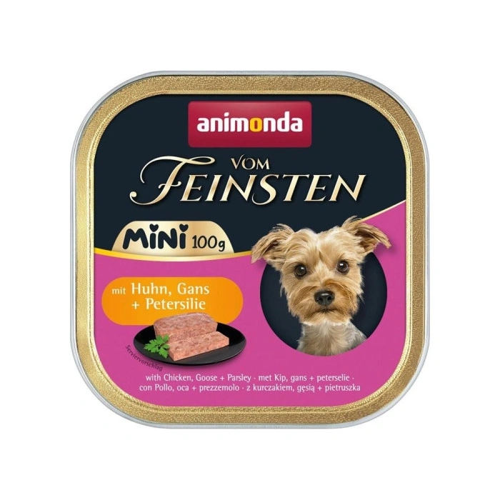 Корм вологий Animonda Vom Feinsten Mini для дорослих собак малих порід з куркою, гускою + петрушка 100 г (AM-82359)