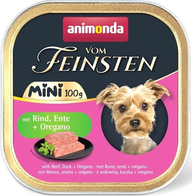 Корм вологий Animonda Vom Feinsten Mini для дорослих собак малих порід з яловичиною, качкою + орегано 100 г (AM-82361)