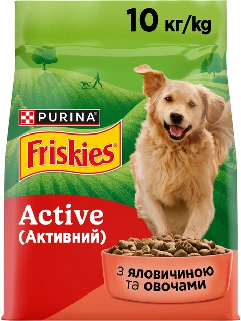 Сухий корм для собак Purina Friskies Active з яловичиною 10 кг (7613031395484) Friskies - купити в Україні