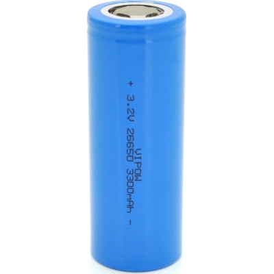 Акумулятор Vipow LiFePO4 26650 3.2V 3300mAh FlatTop Blue (IFR26650-3300mAhFT/31075) Vipow - купити в Україні