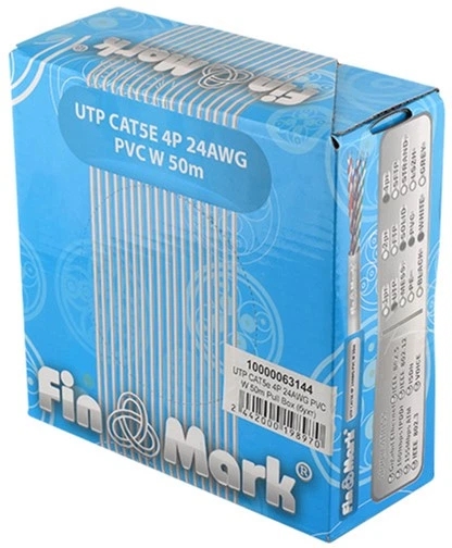 Вита пара FinMark UTP 50м CAT5e 4P 24AWG PVC W Pull Box (163144)