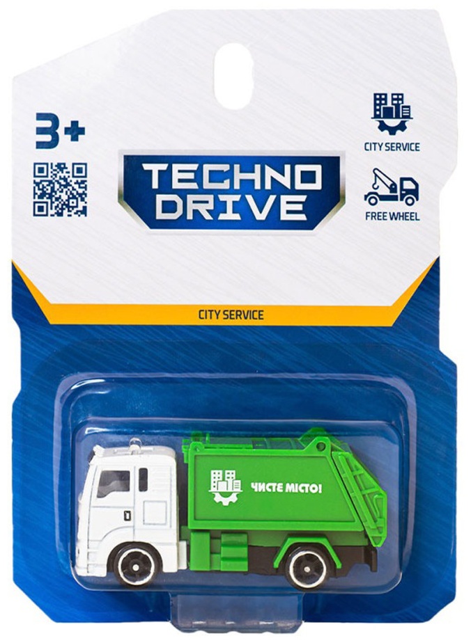 Іграшкова техніка TechnoDrive 250421CG-2 Сміттєвоз 1:64 TechnoDrive - купити в Україні