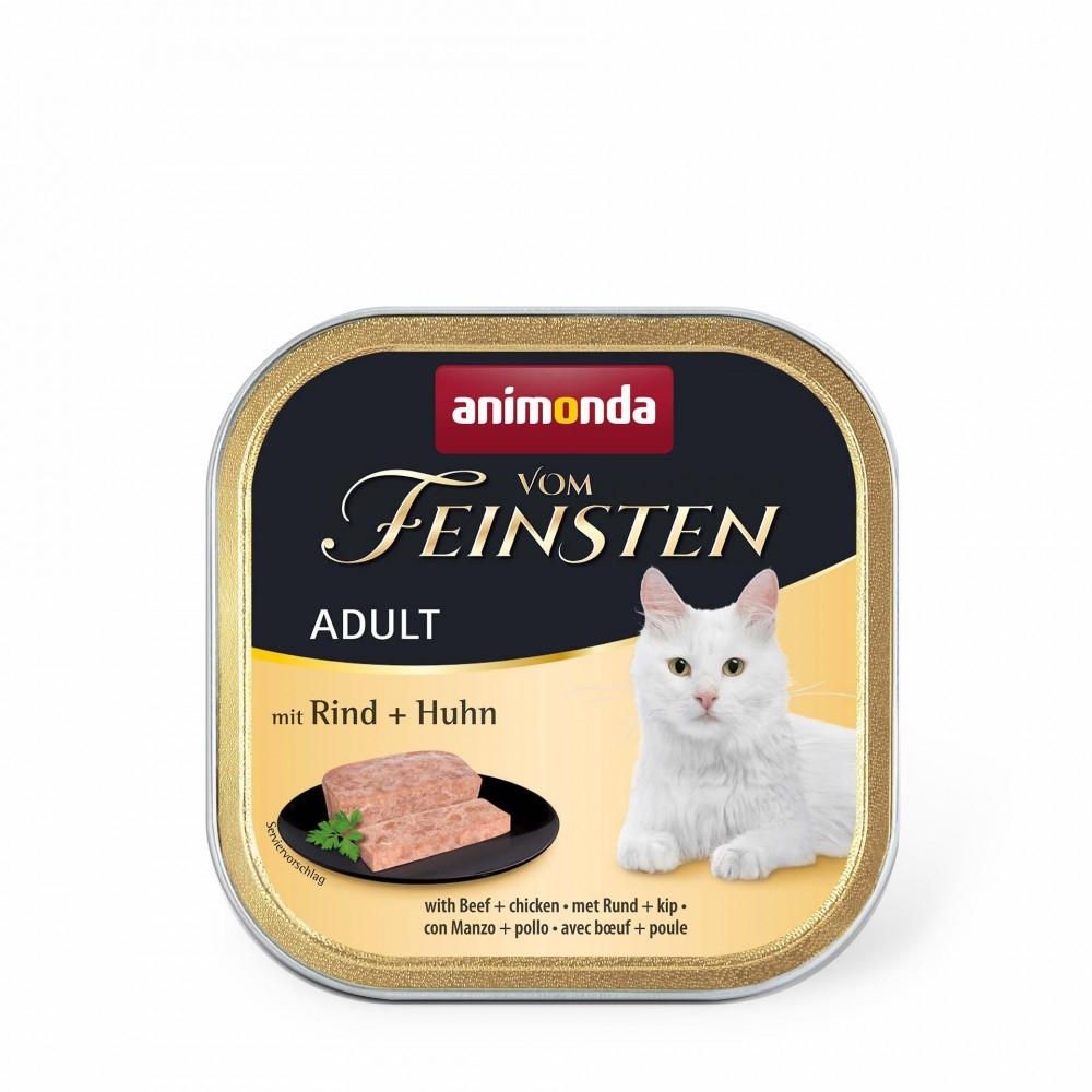 Корм вологий Animonda Vom Feinsten Adult with Beef Chicken для котів з яловичиною і куркою 100 г