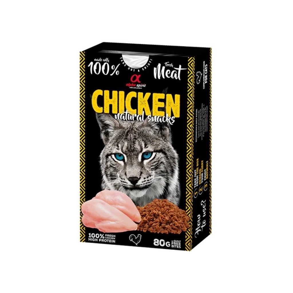 Ласощі для котів Alpha Spirit Cat Chicken Natural Snacks з куркою 80 г (8436586311797) Alpha Spirit - купити в Україні
