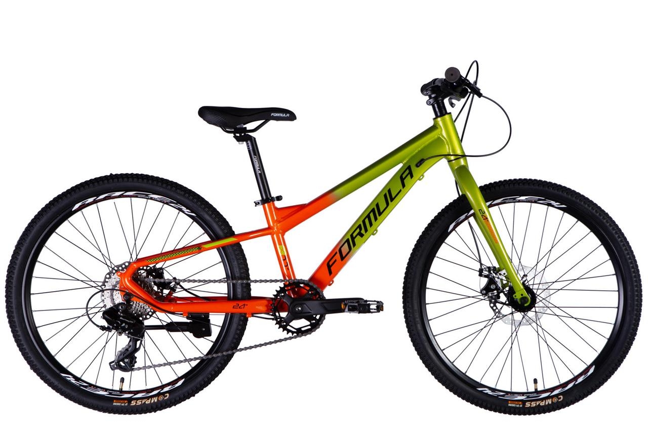 Велосипед Formula AL 24 F-1 DD CS рама-11 2026 Orange Green (OPS-FR-24-451)
