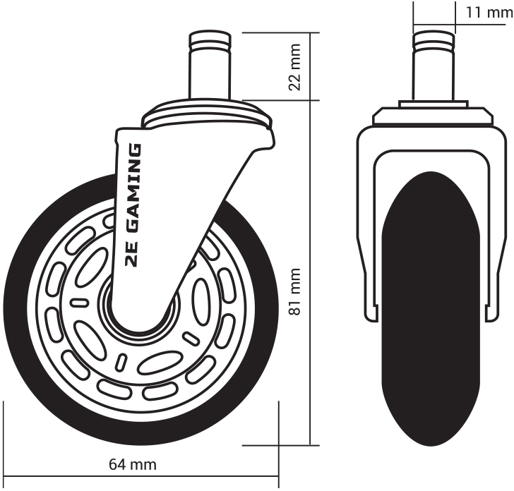 Комплект коліс 2E GWH-003 Black 5 шт. 2E - купити в Україні