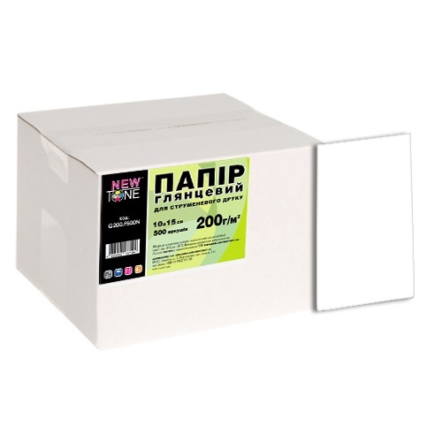 Фотопапір NewTone G200.F500N 10см x 15см 200г/м кв 500арк глянцевий