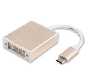 Перехідник Voltronic USB Type C (тато) - DVI (мама) 10cm Gold