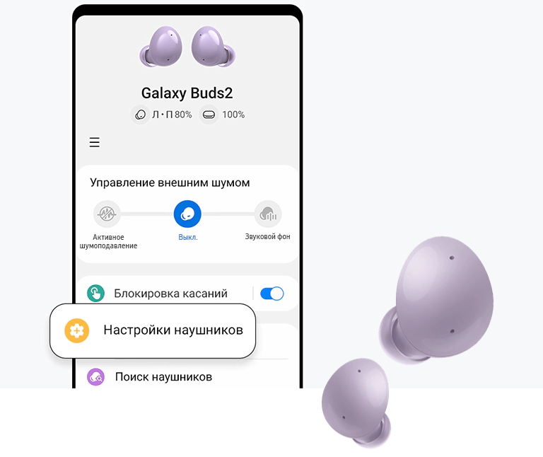 Безпровідні навушники Galaxy Buds 2 Lavender, ціни, відгуки у