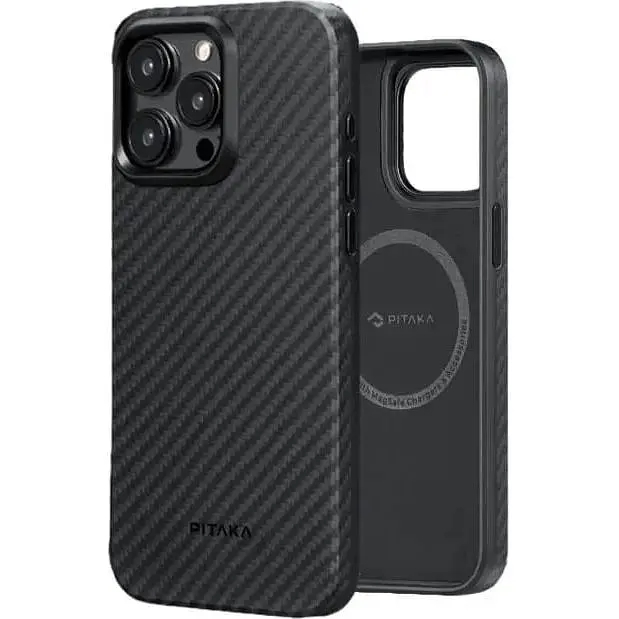 Чохол-накладка Pitaka Pitaka MagEZ Case Pro 4 Twill 1500D for iPhone 15 Pro Black Gray (KI1501PP)