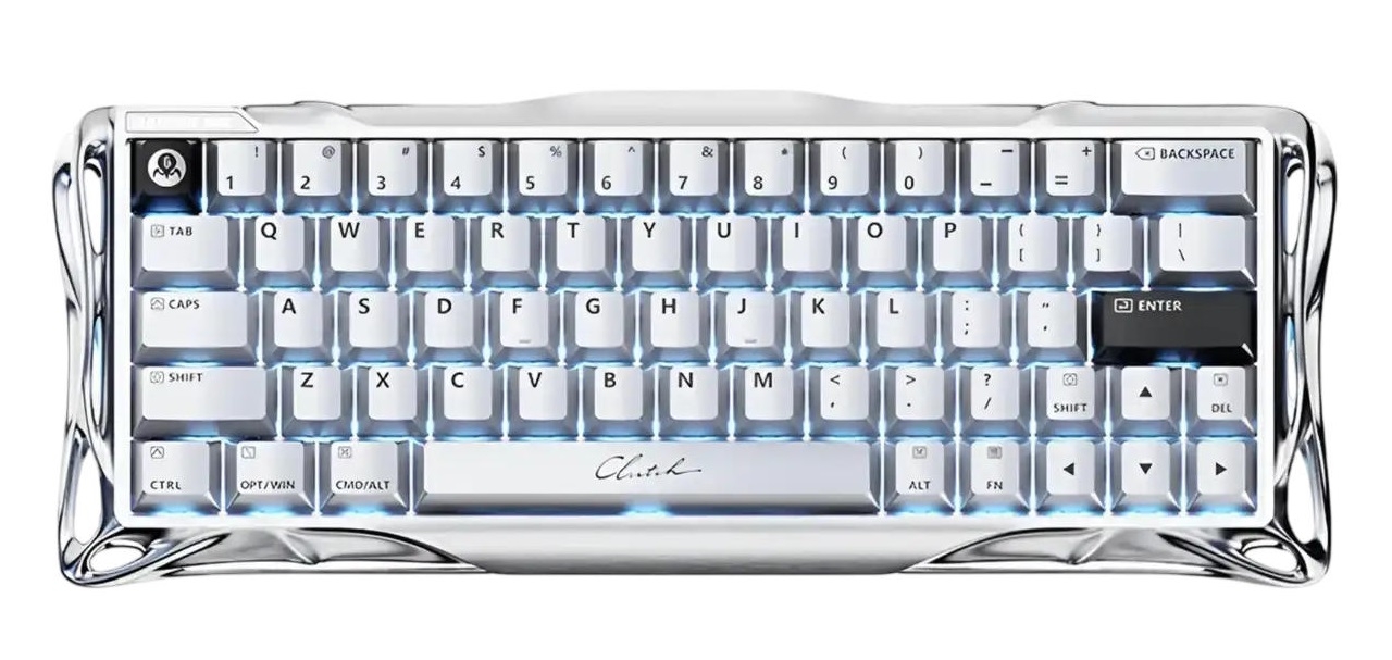 Клавіатура GravaStar Mercury V60 Pro 60keys GravaStar Blackcore USB-A RGB Chrome Silver (GSV60PRO_XTAL_SLV)