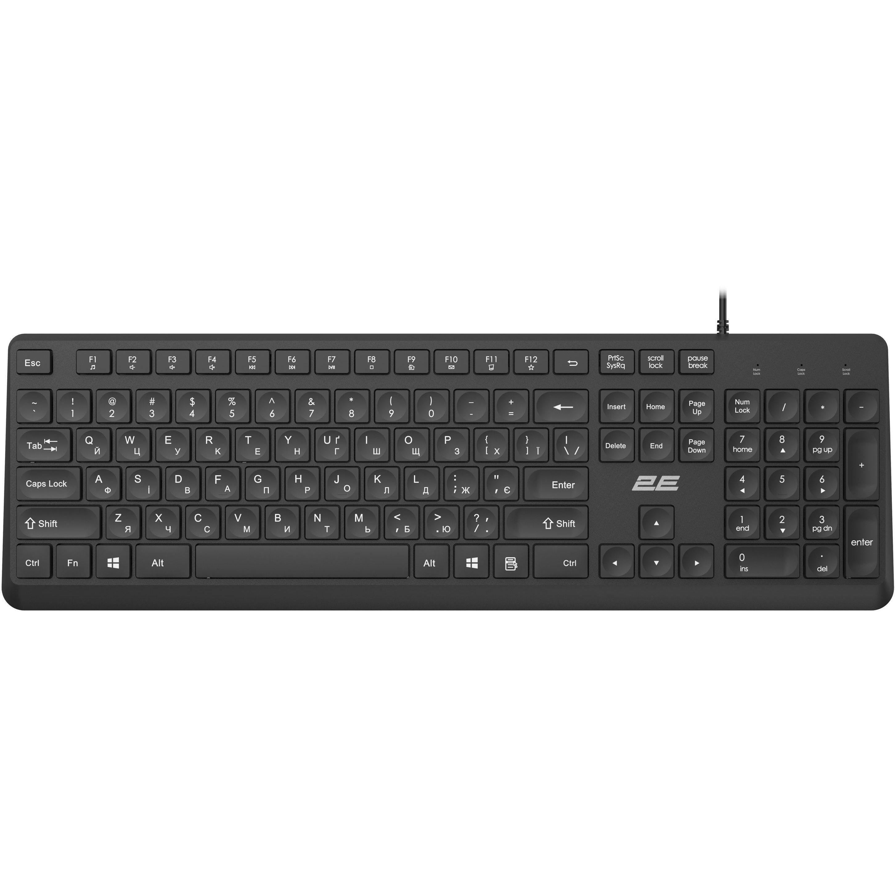 Клавіатура 2E KS405 Black (2E-KS405UBK_UA) EN/UK