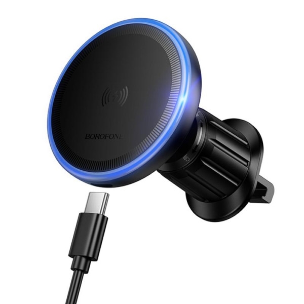Тримач в авто Borofone BH224 Flash 15W (air outlet) Black