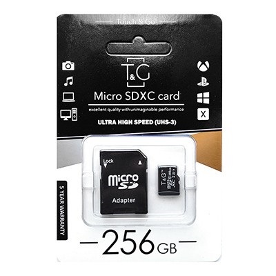 Карта памяті T&amp;G TG-256GBSD10U3-01 256GB microSDXC З адаптером Class 10 UHS-I U3