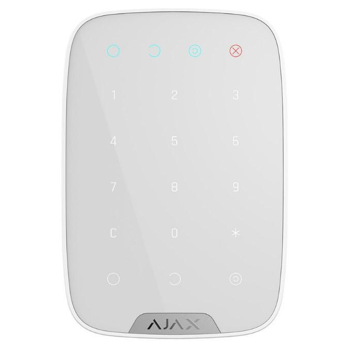 Клавіатура для сигналізації Ajax KeyPad Plus White