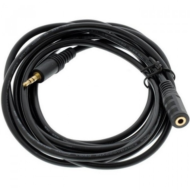 Аудіо-кабель Infinity Audio 3.5 мм (тато)  -  Audio 3.5 мм (мама) 10м Black (B01079) Infinity - купити в Україні
