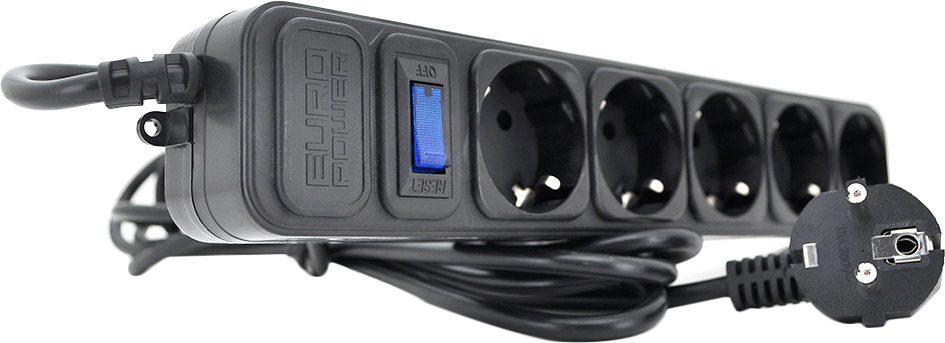 Мережевий фільтр Europower EPB530 Black 220 В 2 кВт 5 розеток 3 м, переріз 3х0.5 мм Q40 Europower - купити в Україні