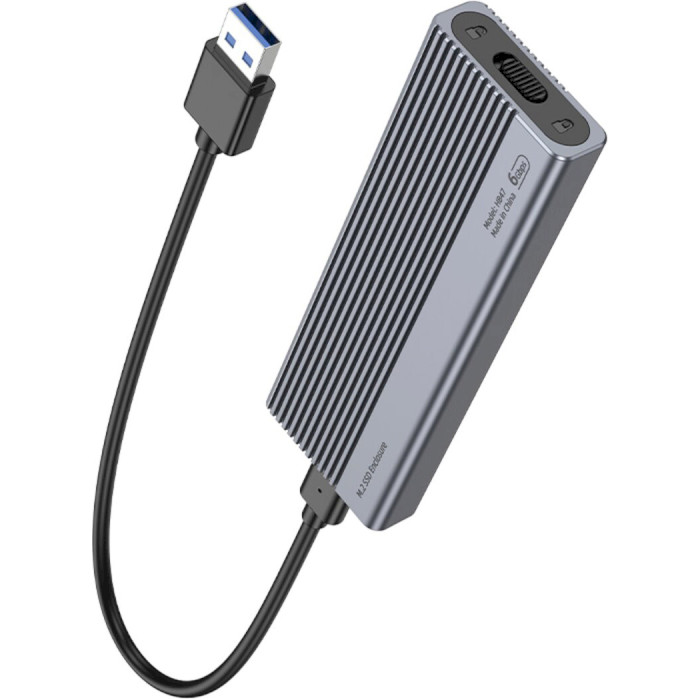 Зовнішня кишеня для диска Hoco HB47 M.2 SSD to USB 3.1 Metal Gray