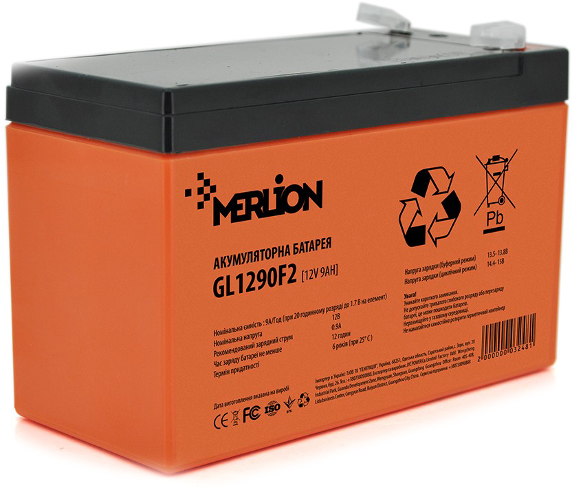 Акумулятор для ДБЖ Merlion 12 V 9 Ah (GL1290F2) GEL