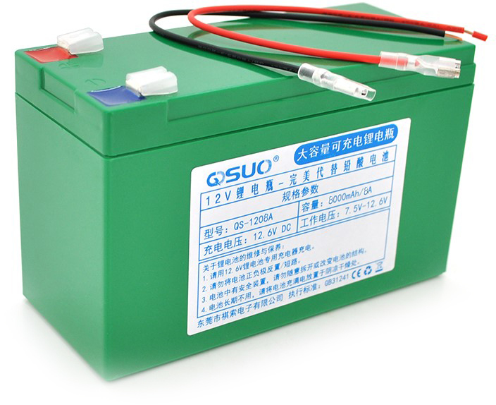 Акумулятор для ДБЖ QiSuo 12 V 8 A (QS-1208A) літієва з елементами Li-ion 18650