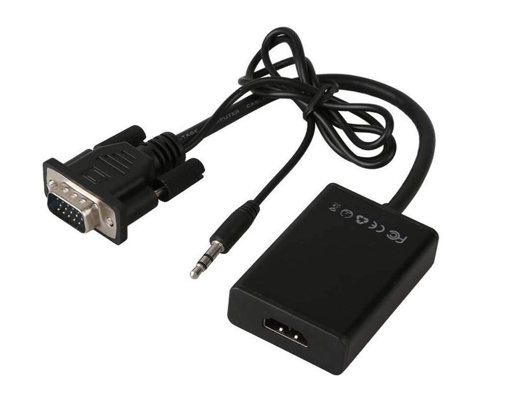 Перехідник Proinstal VGA (тато) - HDTV (мама) Black