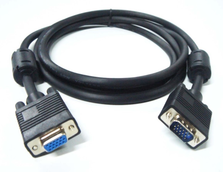 Відео-кабель Merlion 5494 VGA(тато)VGA(тато), 10m Black 3+4, 2 ферити