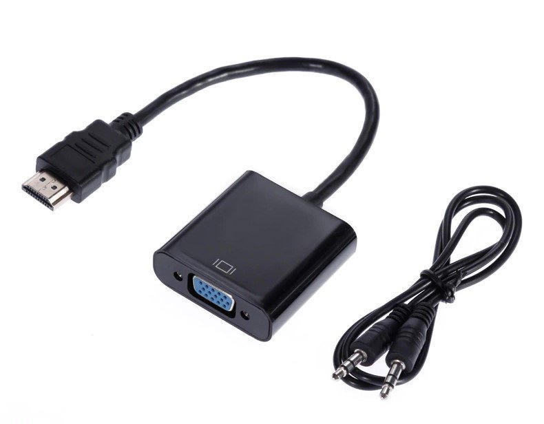 Перехідник Proinstal HDMI (тато) - VGA (мама) Black + аудіо кабель