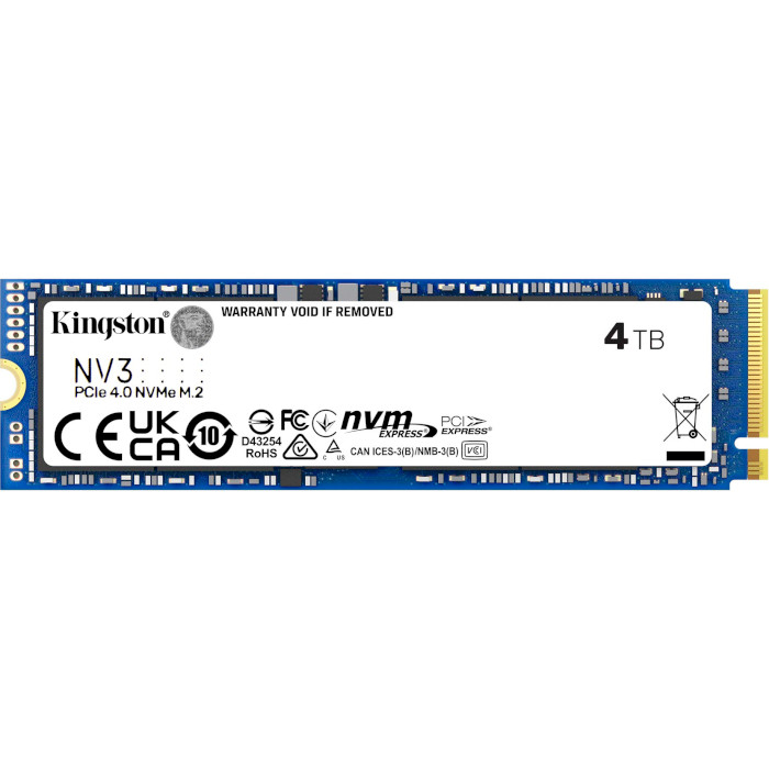 Внутрішній SSD диск Kingston NV3 (SNV3S/4000G) Blue 4TB